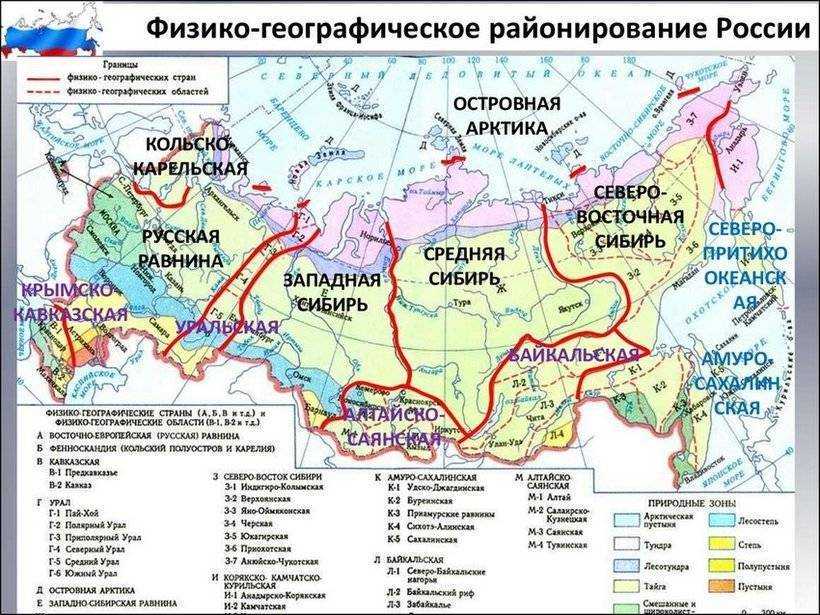 Крупные природные районы россии
