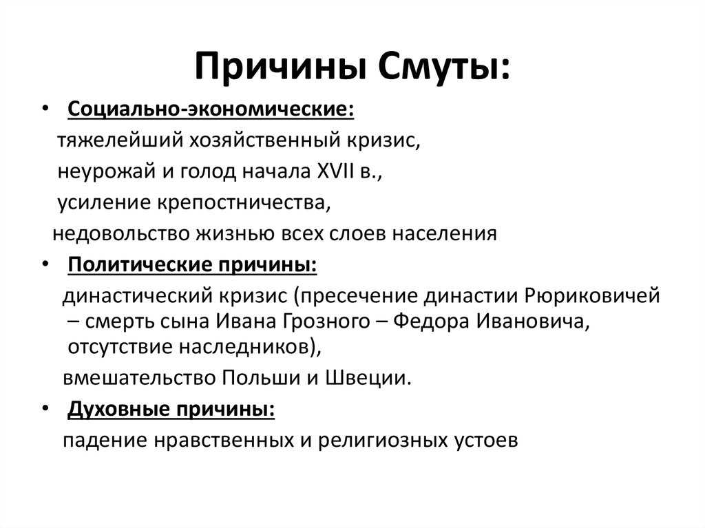 Смутное время: кратко и понятно
смутное время: кратко и понятно